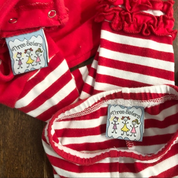 Three Sisters Minnie Red and White Striped Outfit - Picture 9 of 10